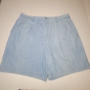 Tommy‎ Hilfiger 90s Light Blue Denim Shorts Pleated Size 40